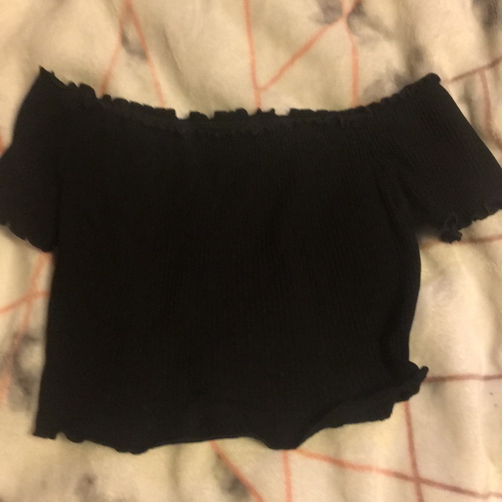 Black off the shoulder top